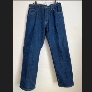 Men's Wrangler Rugged Wear Fleece Lined Jeans, Dark Wash, Size 34x30